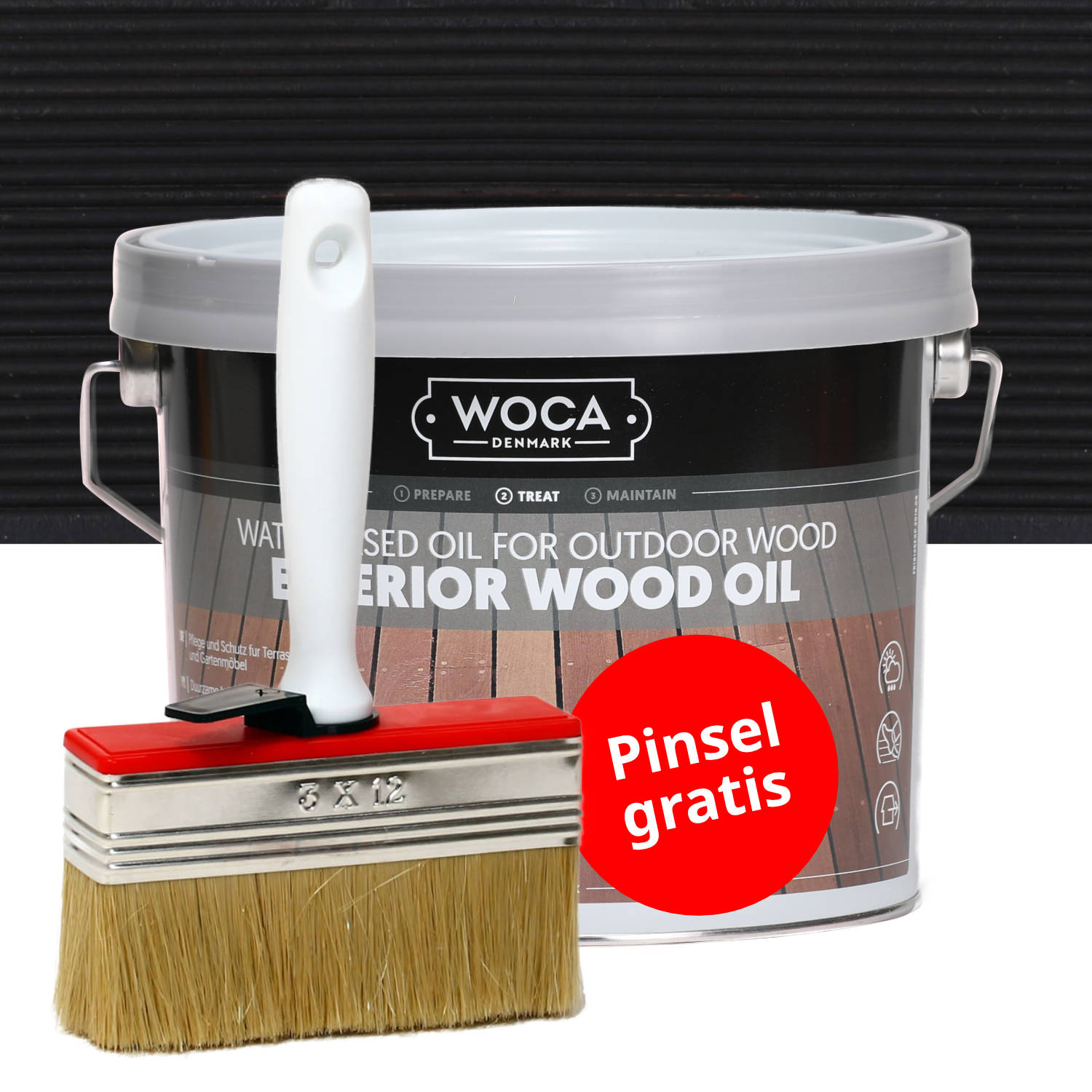 WOCA Terrassenöl 2,5l mit Auftragspinsel 