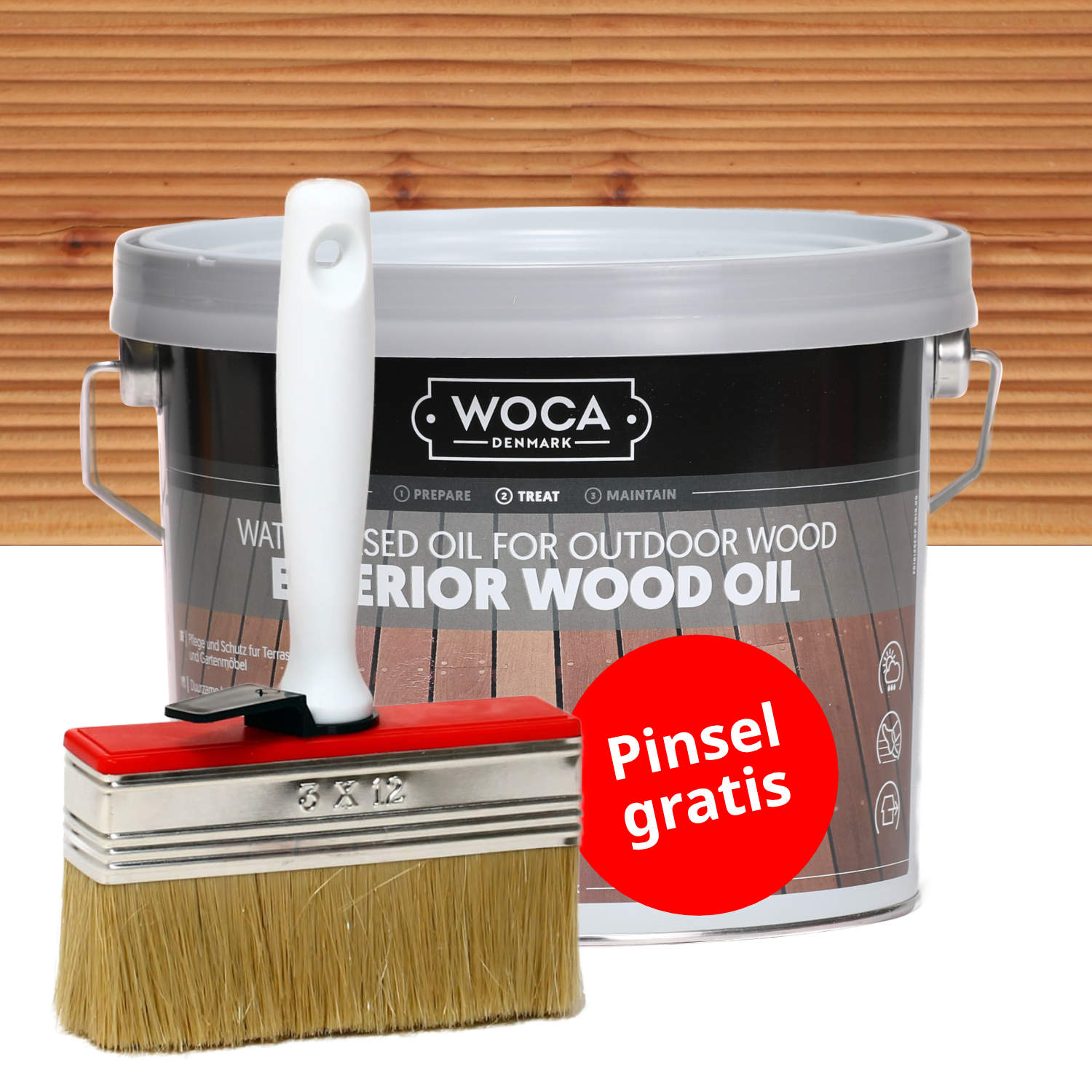 WOCA Terrassenöl 2,5l mit Auftragspinsel 