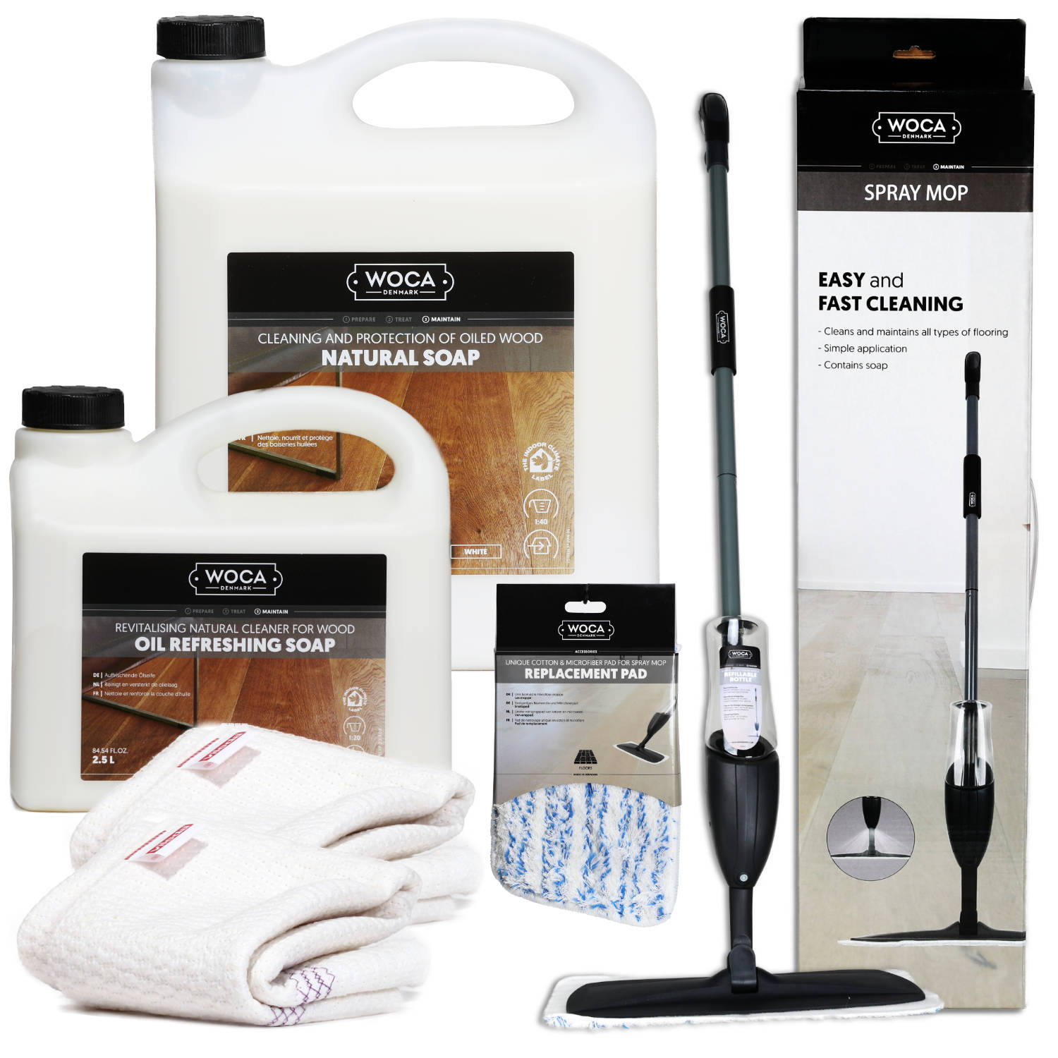 Clean & Care Spraymopp Set XXL weiß - geölte Böden