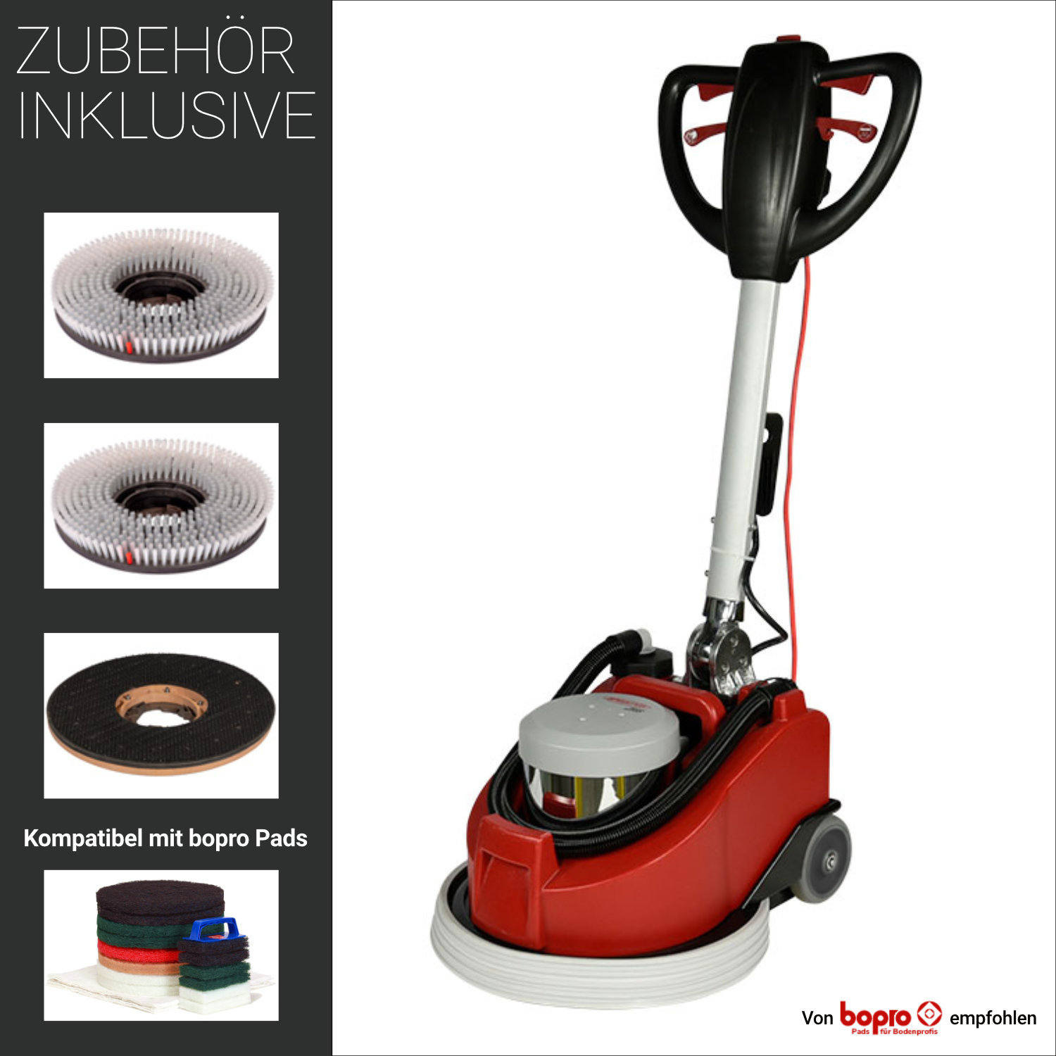 SPRINTUS Zeus Einscheibenmaschine mit Tank, Bürsten und Treibteller