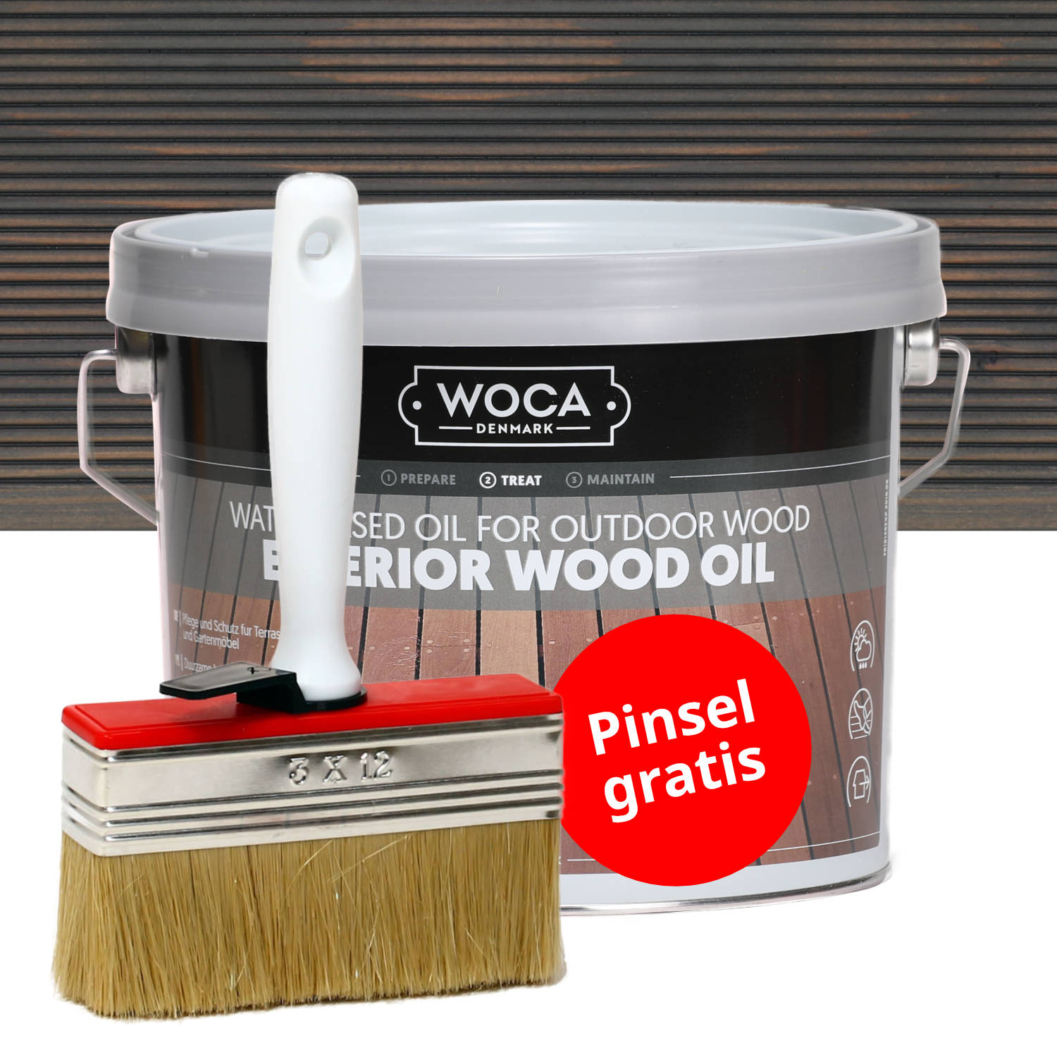 WOCA Terrassenöl 2,5l mit Auftragspinsel 