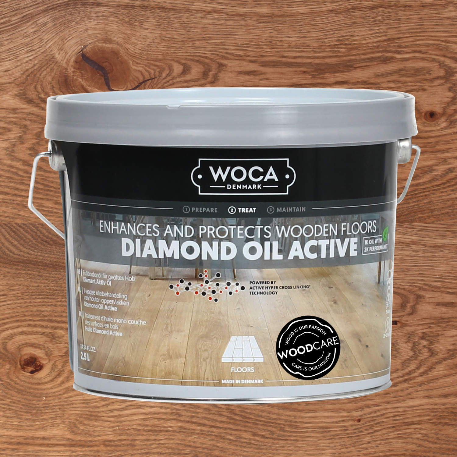 WOCA Diamant Aktiv Öl betongrau 2,5l