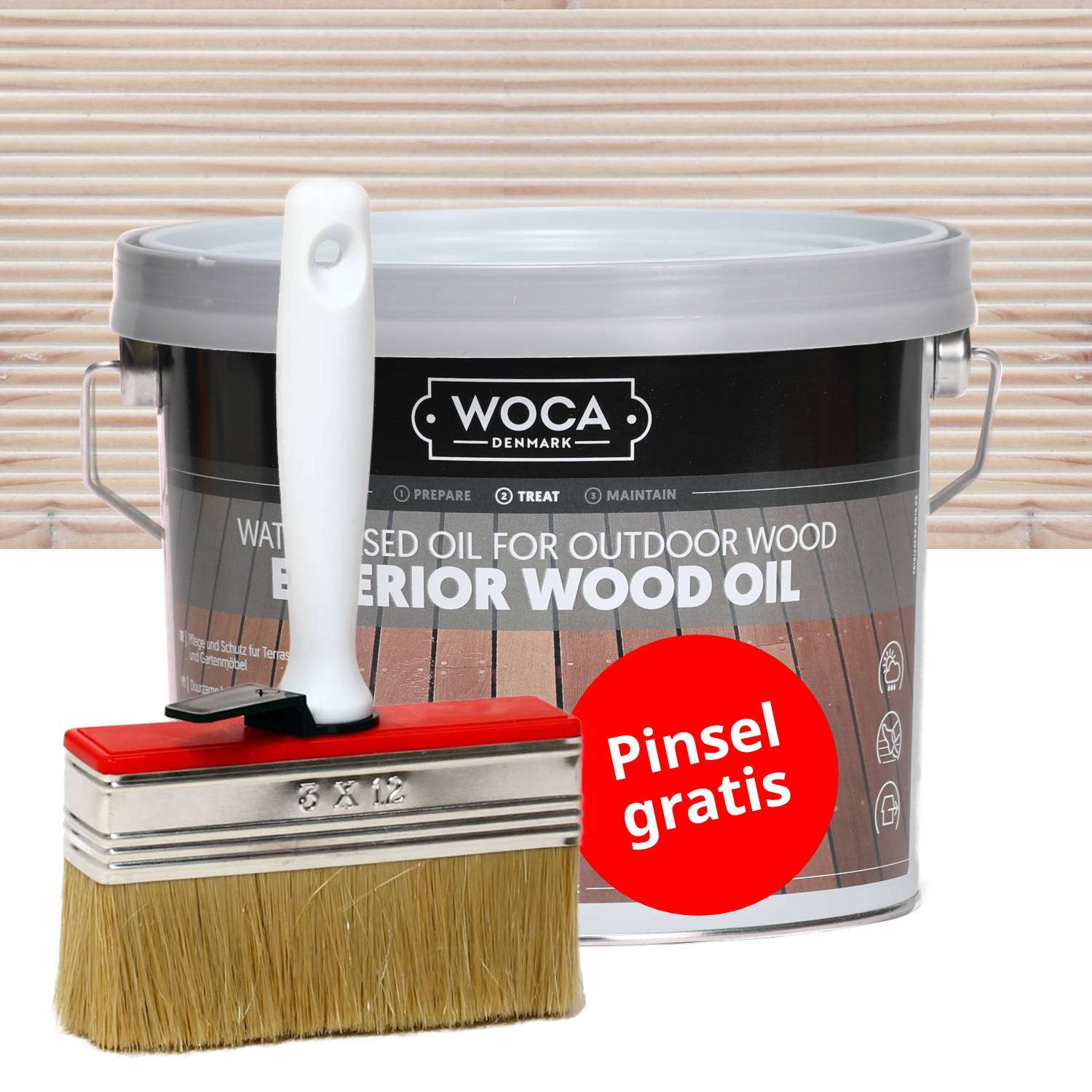 WOCA Terrassenöl 2,5l mit Auftragspinsel 