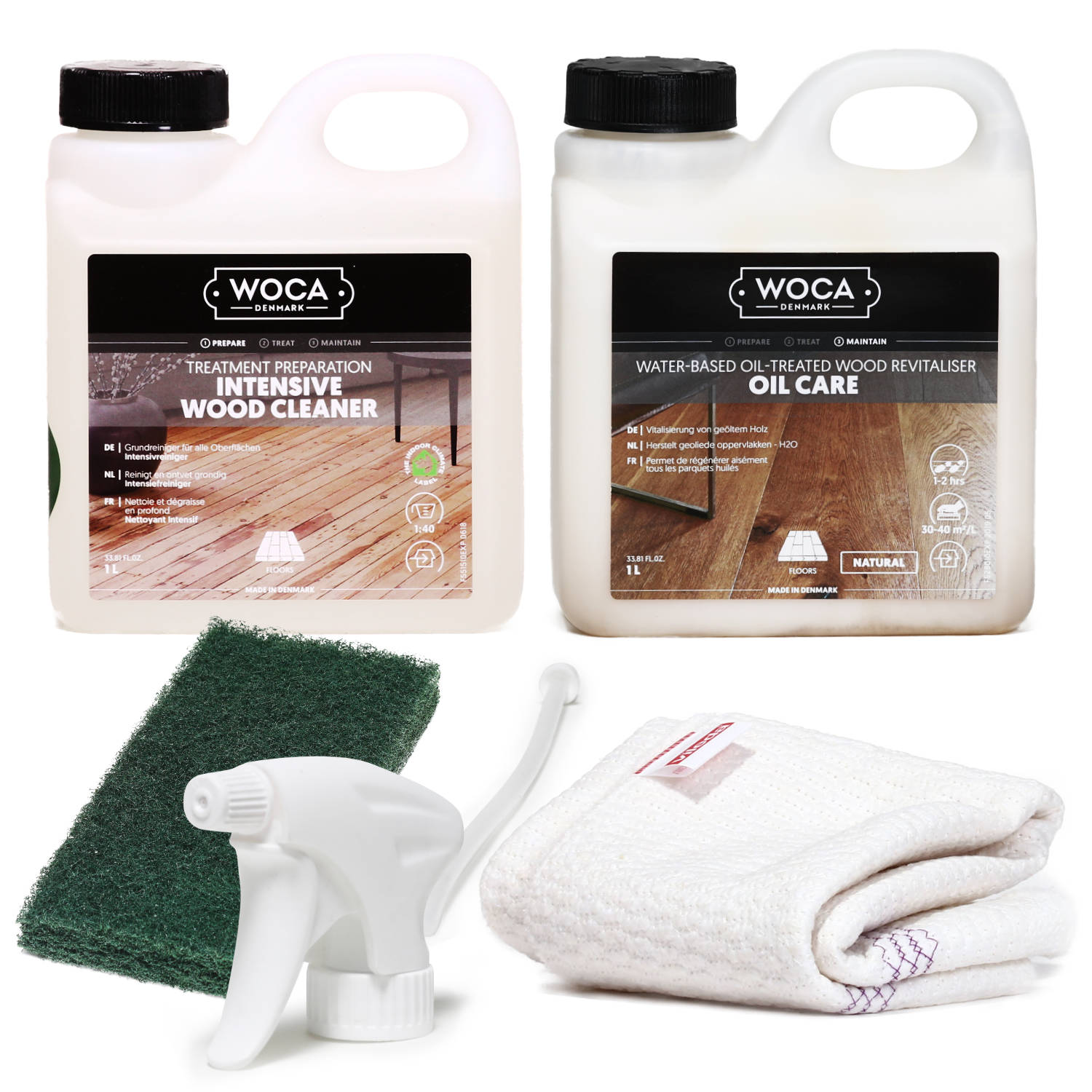 WOCA Care - fixes Reinigungs- und Pflegeset klein natur WOCA Care - fixes Reinigungs- und Pflegeset klein natur