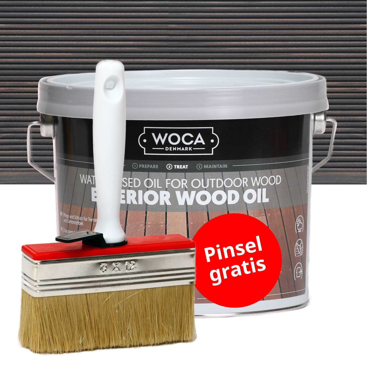 WOCA Terrassenöl 2,5l mit Auftragspinsel 